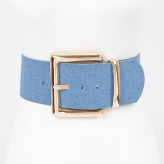 Oversized Metal Buckle Denim Plus Size Waist Belt