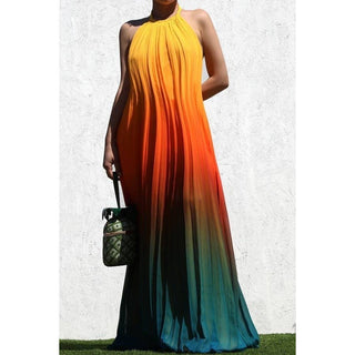 MULTI PLEATED WOVEN MAXI DRESSES