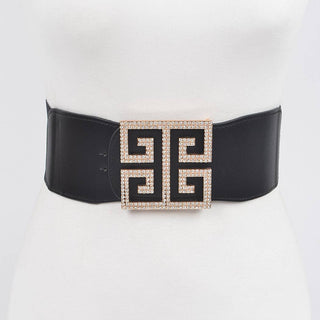 Rhinestone Buckle Stretch Belt