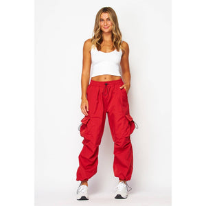 CARGO JOGGER PANTS: BLACK / S