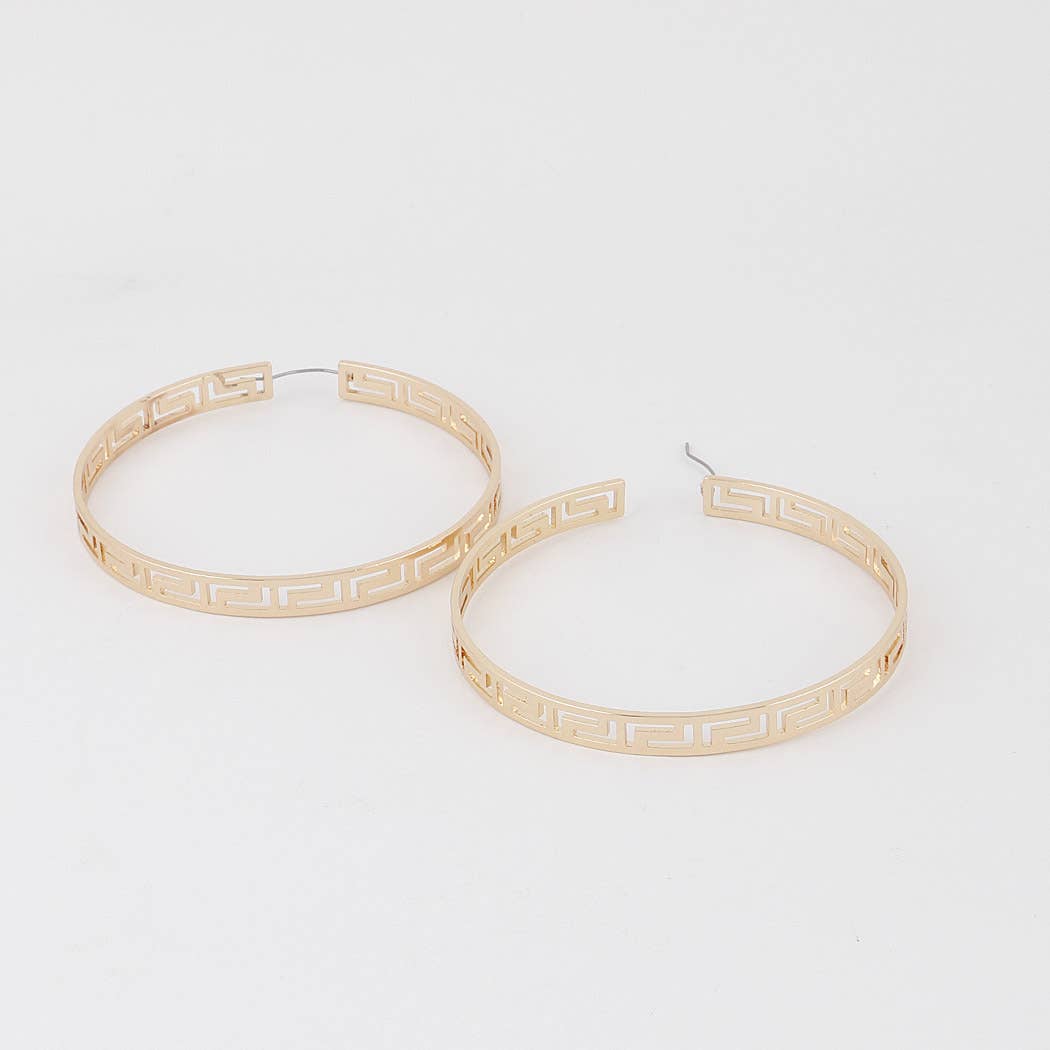 Delicate Greek Key Hoop Earrings