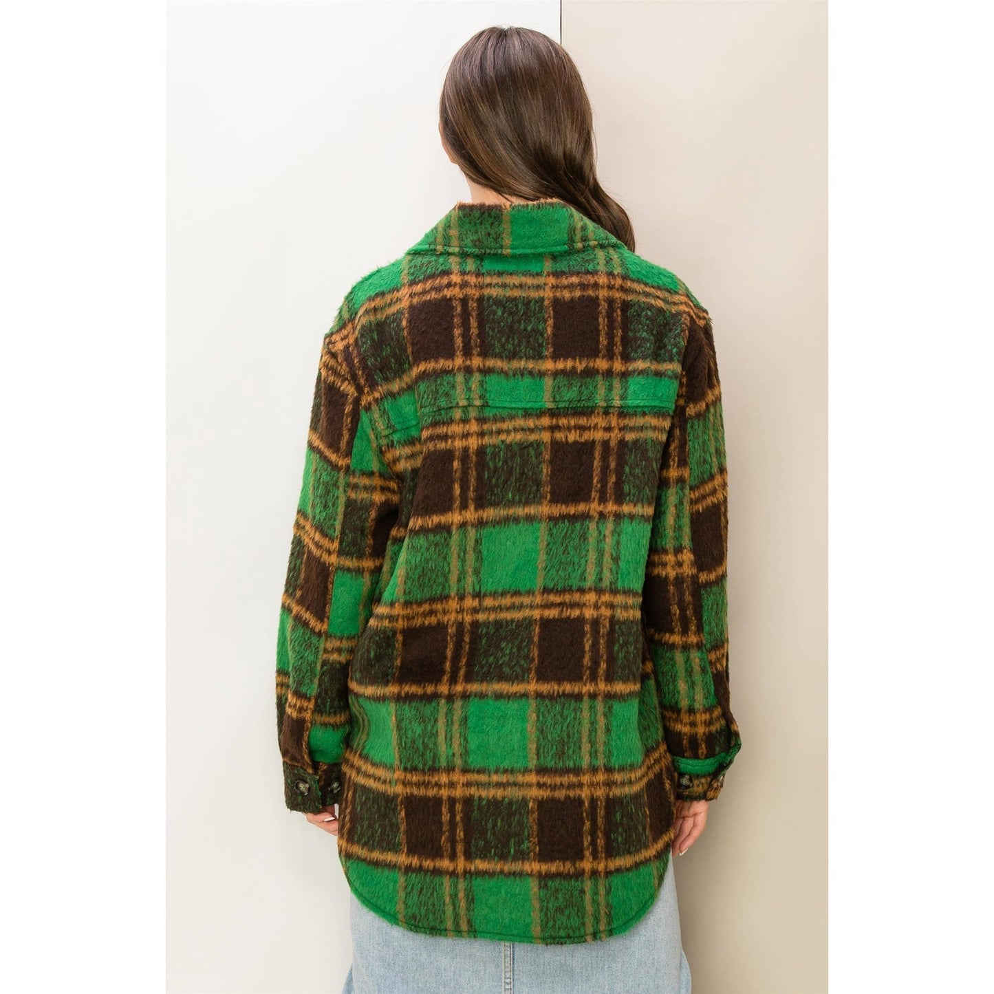 Fuzzy Mohair Plaid Shacket