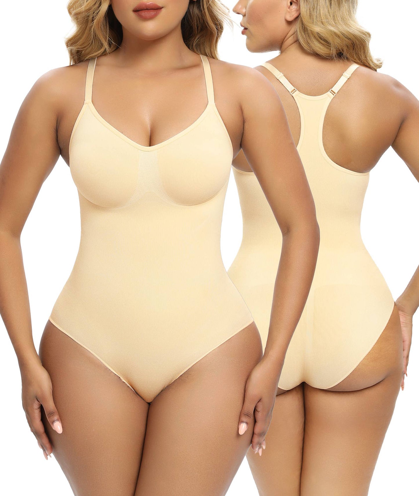 SHAPERX Bodysuits for Womens Tummy Control Brief Racerback