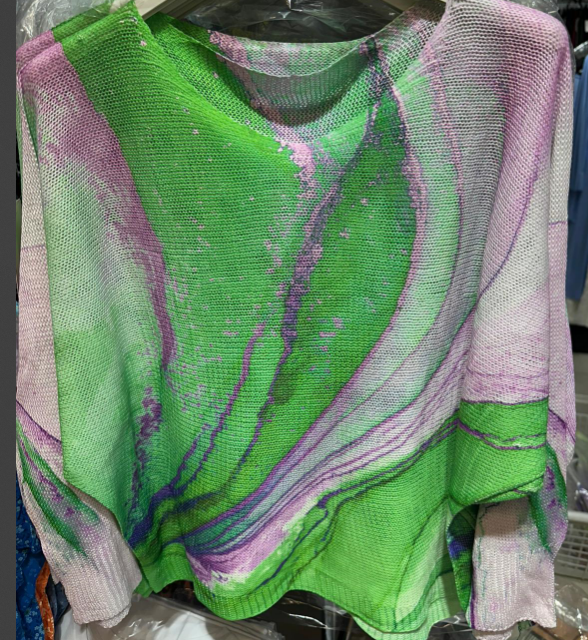 C1006 Tie-dye Printed Spring Long Sleeves Sweater