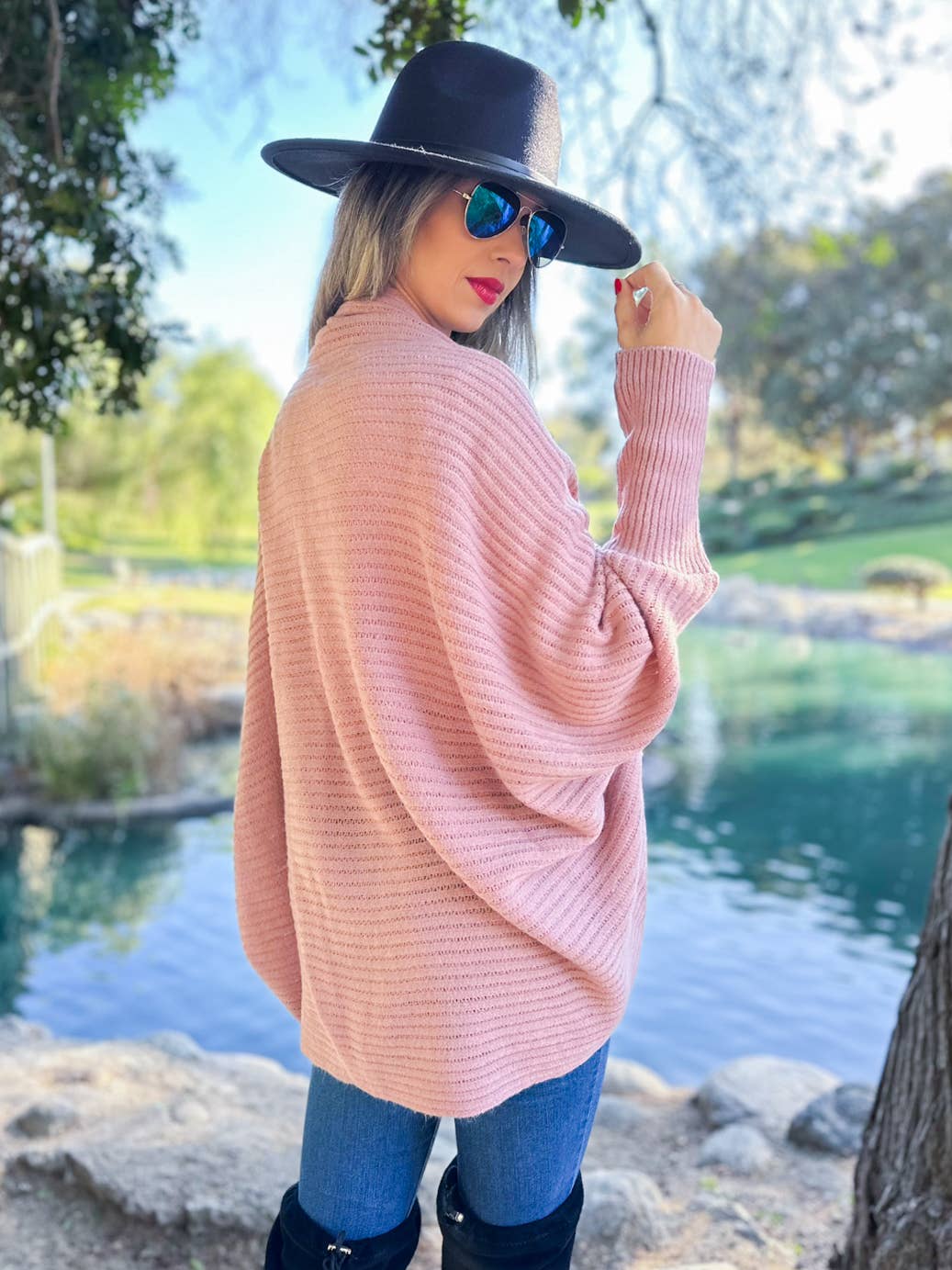 Dusty Pink Soft Rib Knitted Shrug Cardigan
