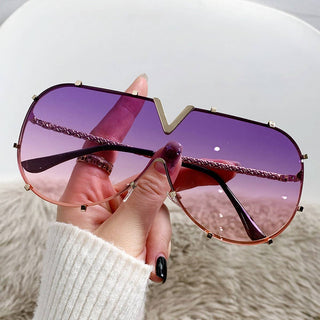 METAL FRAME ONE-PIECE LENSES SUNGLASSES_CWASG0370