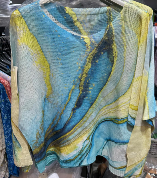 C1006 Tie-dye Printed Spring Long Sleeves Sweater