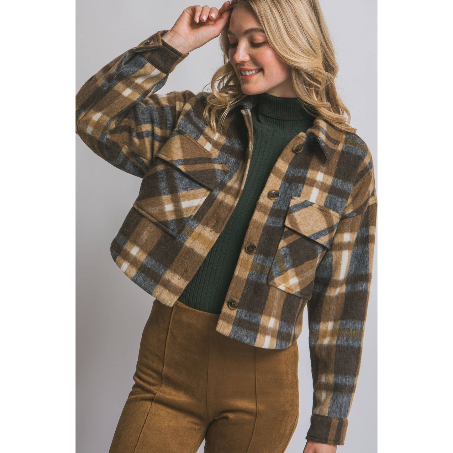 Plaid Cropped Jacket