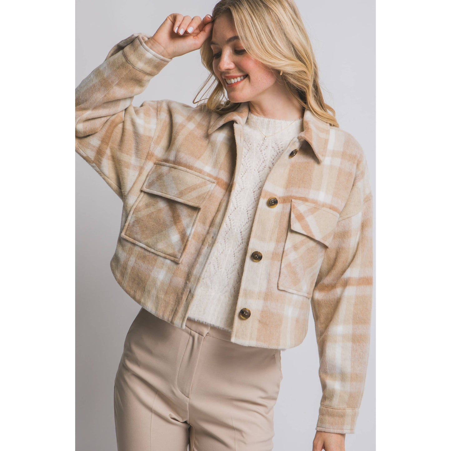 Plaid Cropped Jacket