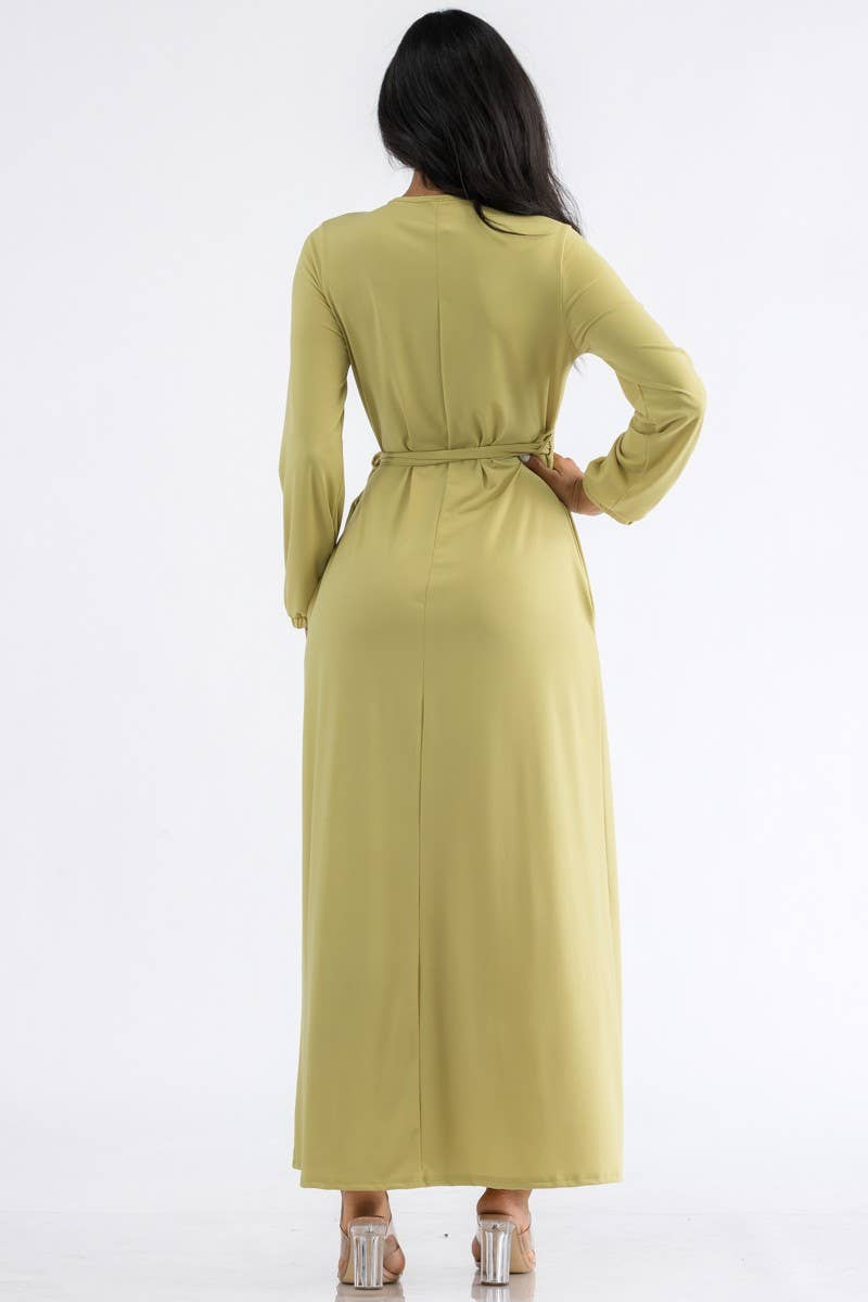 HH548R-LS - Long Sleeve Maxi Dress
