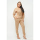 French Terry Drawstring Hoodie and Jogger Set: GREY / S