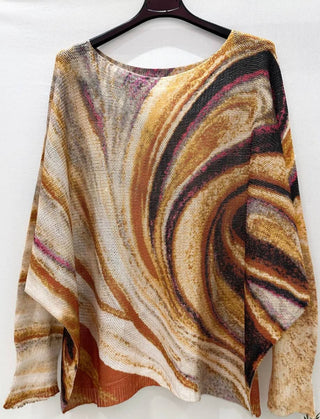 Brown Abstract Round Knit
