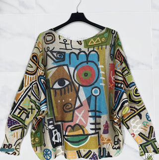 Green Picasso Style Printed