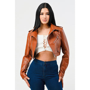 Style Up - VEGAN LEATHER MOTO JACKET